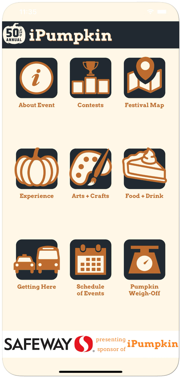 iPhone view of free Pumpkin Festival mobile app
