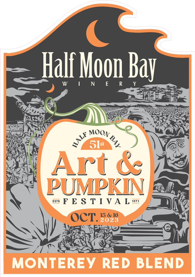 2023 Half Moon Bay Art & Pumpkin Festival Wine Label